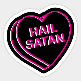 Hail Satan Cute Heart Valentine Conversation Heart Candy Femme Sticker